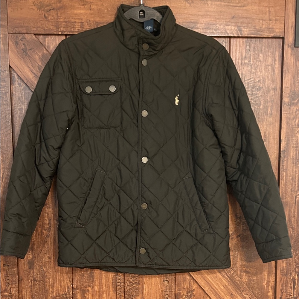 Ralph Lauren Quilted Shirt Jacket in Black,firm price